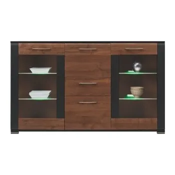 Příborník do zásuvky Kredenc Naomi 4-ořech/wenge - s osvětlením led