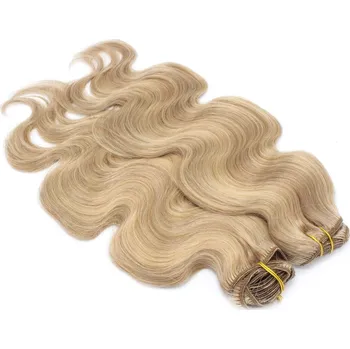 Příčesek Deluxe clip in vlasy vlnité 100% lidské REMY 50cm - přírodní/světlejší blond