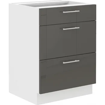 Kuchyňská skříňka LARA šedá 60 D 3S BB QUADRO