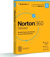 Norton 360 Deluxe 25 GB VPN krabicová verze 3 zařízení 1 rok