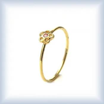 Prsten žluté zlato 48 ružový