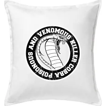 Polštář Snake poisonouscobra - Polštář 50x50 - 50x50 - Pouze potah ( Bílá )