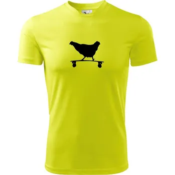 Chlapecké oblečení Longboard chicken - Dětské triko sportovní (dresovina) - 146 cm/10 let ( Neonově žlutá )