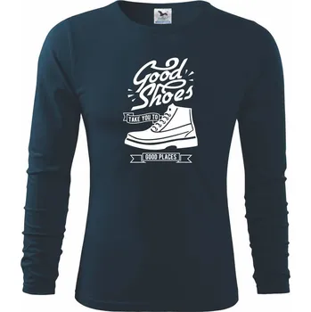 Pánská móda Good Shoes - Triko s dlouhým rukávem FIT-T long sleeve - S ( Námořní modrá (velmi tmavá - téměř černá) )