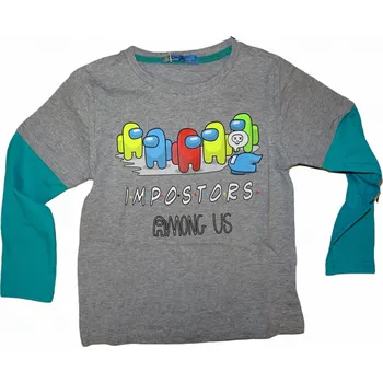 Chlapecké tričko Chlapecké tričko šedé barvy dlouhým rukávem a nápisem impostors among us 98