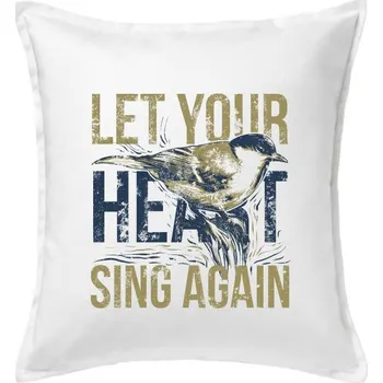 Polštář Bird sing - Polštář 50x50 - 50x50 - Pouze potah ( Bílá )