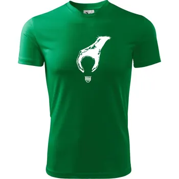 Chlapecké tričko Žárovka - ruka - Dětské triko sportovní (dresovina) - 158 cm/12 let ( Středně zelená )