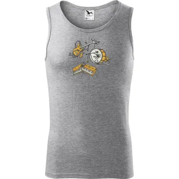 Pánská móda Rozbitá kapela - Tílko pánské Core - L ( Tmavě šedý melír )