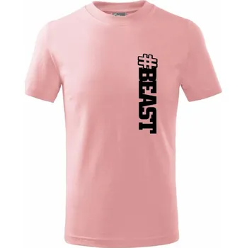 Beast hashtag - Tričko dětské bavlněné - 122 cm/6 let ( Růžová )