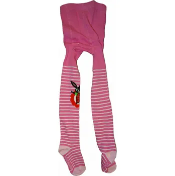 Dívčí růžové proužkované punčocháče s králíčkem Bingem 116 - 122