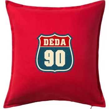 Polštář Děda 90 - Polštář 50x50 - 50x50 - Pouze potah ( Červená )