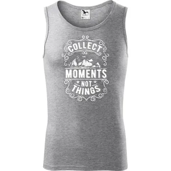 Collect moments not things - Tílko pánské Core - XL ( Tmavě šedý melír )