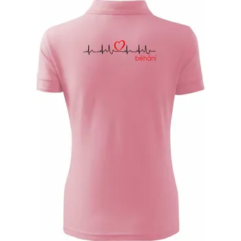 Moje srdce bije pro běhání - Polokošile dámská Pique Polo - L ( Růžová )