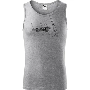 Svářeč - Svářecí pistole - nákres - Tílko pánské Core - S ( Tmavě šedý melír )