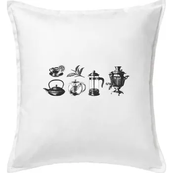 Polštář Milovník čaje - Polštář 50x50 - 50x50 - Pouze potah ( Bílá )