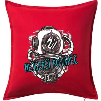 Polštář Nejlepší potápěč - Polštář 50x50 - 50x50 - Pouze potah ( Červená )