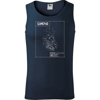 Nákres Gamepad rozebraný - Tílko pánské Core - L ( Námořní modrá (velmi tmavá - téměř černá) )
