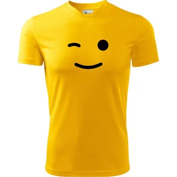 Chlapecké tričko Smajlík mrkací - Dětské triko sportovní (dresovina) - 122 cm/6 let ( Žlutá )