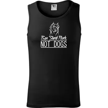 Ban stupid people no dogs - Tílko pánské Core - 2XL ( Černá )
