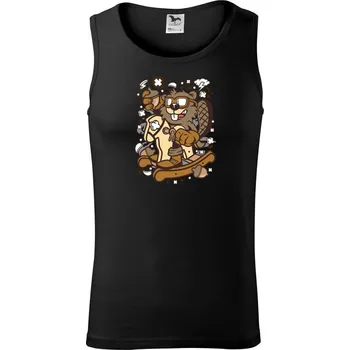 Pánská móda Bobr a houpací kůň - Tílko pánské Core - L ( Černá )