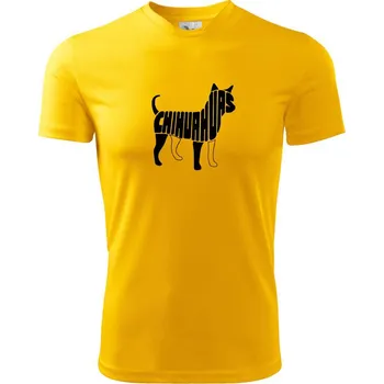 Čivava nápis - Dětské triko sportovní (dresovina) - 146 cm/10 let ( Žlutá )