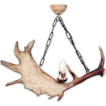 Arture Art & Nature s.r.o. Lustr svíčkový z daňčího paroží kovový řetěz Arture Art & Nature s.r.o. Lustr svíčkový z daňčího paroží kovový řetěz