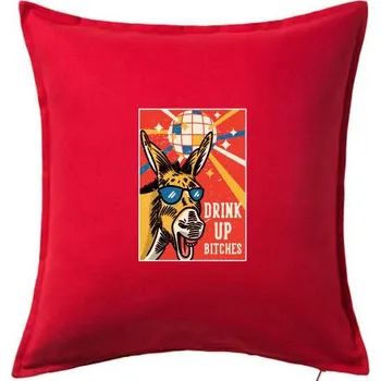 Polštář Drink up bitches - Polštář 50x50 - 50x50 - Pouze potah ( Červená )