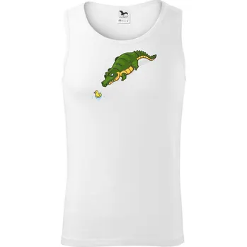 Krokodýl zelený s kačenkou - Tílko pánské Core - XL ( Bílá )