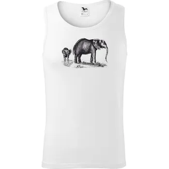 Slonice a slůně kreslené - Tílko pánské Core - 2XL ( Bílá )