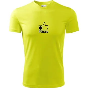 Chlapecké oblečení Poker palec - Dětské triko sportovní (dresovina) - 134 cm/8 let ( Neonově žlutá )