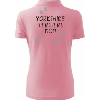 Jorkšírský teriér - Yorkshire Terriers mom (Reflexní tlapky) - Polokošile dámská Pique Polo - 3XL ( Růžová )