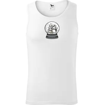 Sněhová koule se sněhulákem - Tílko pánské Core - S ( Bílá )