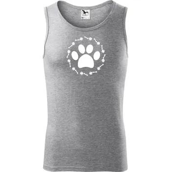 Tlapka míč kost pes - Tílko pánské Core - S ( Tmavě šedý melír )