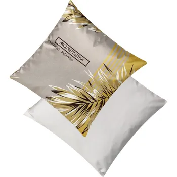 Polštář Numberoplus Dekorační polštář (45 x 45 cm) - Zlatá Monstera