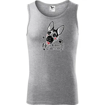 German shepherd - life is a better with dog - Tílko pánské Core - 2XL ( Tmavě šedý melír )