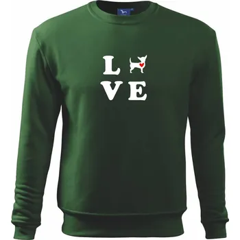 Čivava love - Mikina Essential dětská - 158 cm/12 let ( Lahvově zelená )