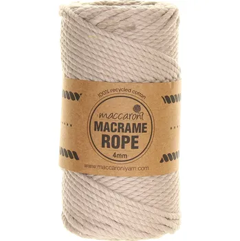 Příze Maccaroni Rope 4 mm světle béžová 302_01