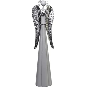 Vánoční dekorace Paramit Zara kovový bílý anděl 49 cm