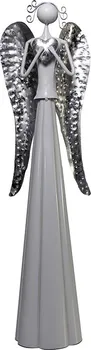 Vánoční dekorace Paramit Zara kovový bílý anděl 49 cm