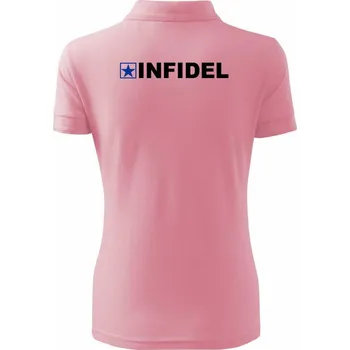 Infidel nápis - Polokošile dámská Pique Polo - S ( Růžová )