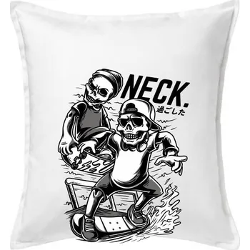 Polštář Neck skateboard inc - Polštář 50x50 - 50x50 - Včetně výplně ( Bílá )