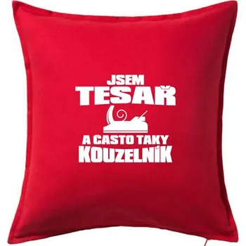 Polštář Tesař kouzelník - Polštář 50x50 - 50x50 - Pouze potah ( Červená )