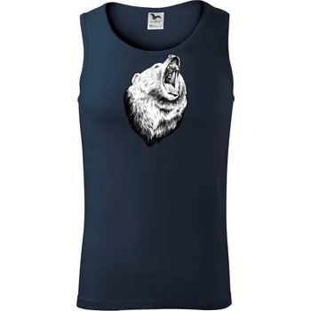 Medvěd trošku naštvaný - Tílko pánské Core - S ( Námořní modrá (velmi tmavá - téměř černá) )