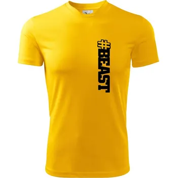 Beast hashtag - Dětské triko sportovní (dresovina) - 158 cm/12 let ( Žlutá )