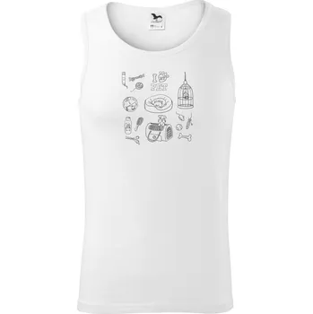 I love my pet - kreslený obrázek - Tílko pánské Core - 2XL ( Bílá )