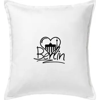 Polštář Berlin Love nápis - Polštář 50x50 - 50x50 - Pouze potah ( Bílá )