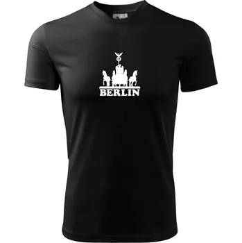 Berlin památník - Dětské triko sportovní (dresovina) - 146 cm/10 let ( Černá )