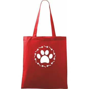Tlapka míč kost pes - Taška bavlněná - 42 x 38 cm ( Červená )