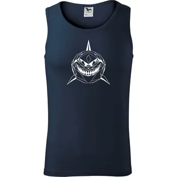 Geometrie - žralok tvář - Tílko pánské Core - XL ( Námořní modrá (velmi tmavá - téměř černá) )