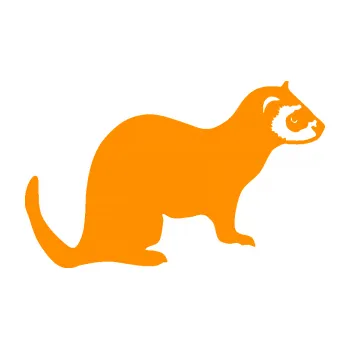 Samolepící dekorace Fretka 001 pravá (06 - oranžová) SAMOLEPKA NA AUTO, NÁLEPKA, FÓLIE, POLEP, TUNING, VLASTNÍ TEXT, TISK, AUTOSAMOLEPKY.cz, POLEPY, OBRÁZEK, LOGO, 3D STICKERS